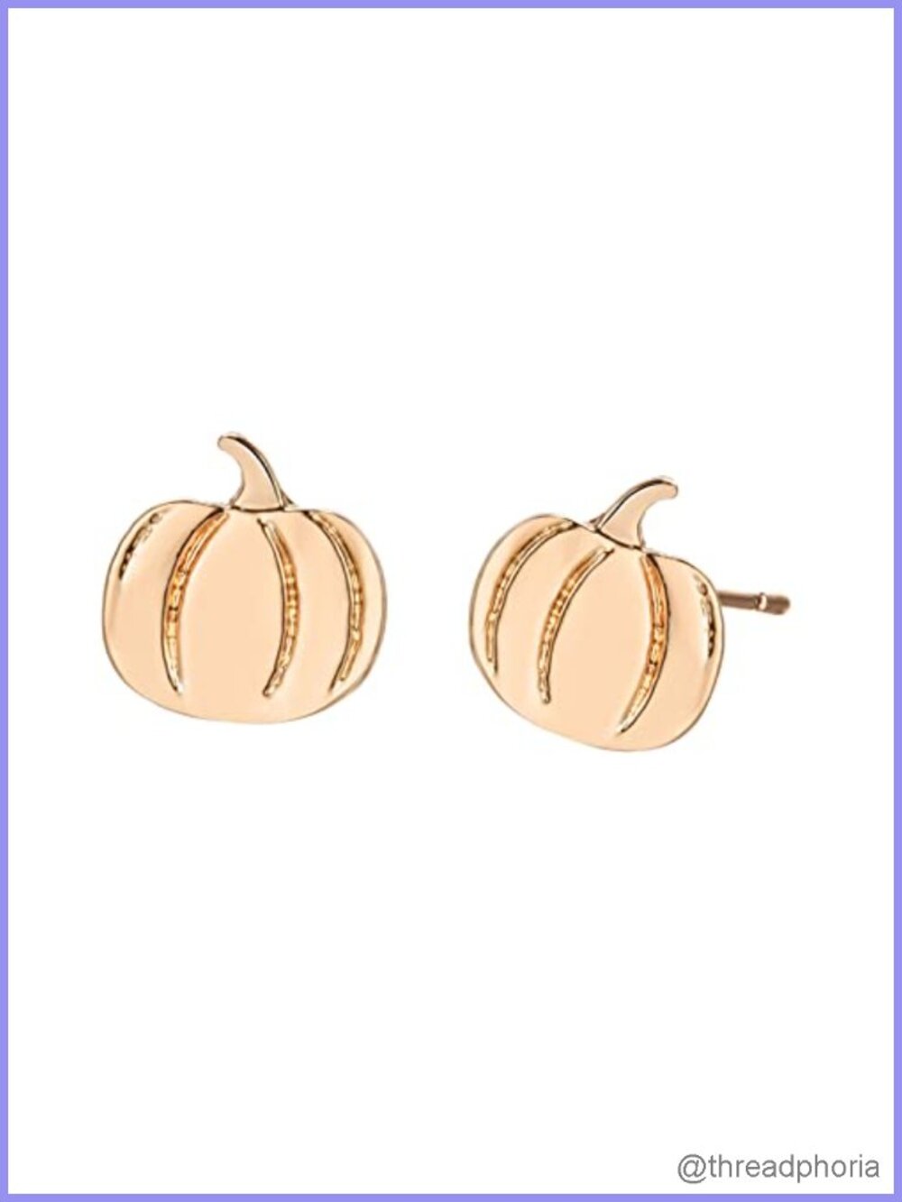 Pumpkin Stud Earrings Gold Silver Plated Fall Halloween Thanksgiving Gift